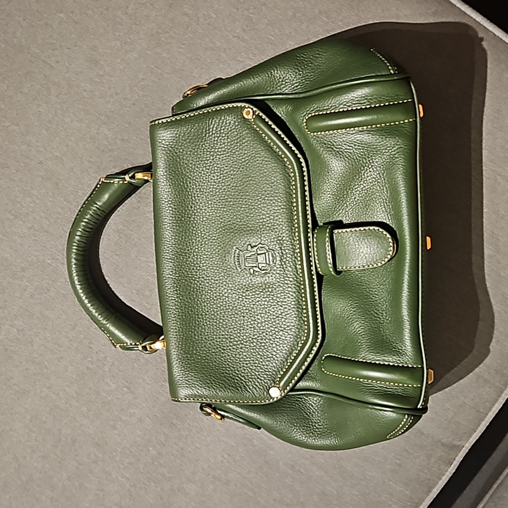 Roeckl (Munich) green leather handbag - gently-used condition